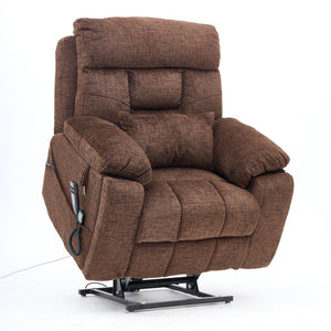 English Elm Old Age Electric Lift Chair With Massage & Heat, 180° Recline, Dual Motors, Cup Holders & Storage W547S00054