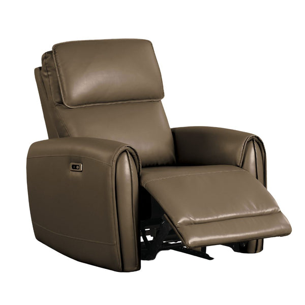 English Elm Contemporary Sandbach Manual Glider Recliner with Padded Track Arms, Smooth Motion, Soft Neutral Fabric Upholstery Light Brown 31 L x 36 W x 27 H B2741P387652