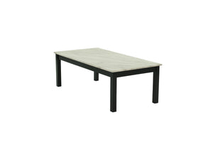 English Elm Majestic White Faux Marble 3pc Coffee & End Table Set with Black Legs, Modern Durable Living Room Design B011P237498