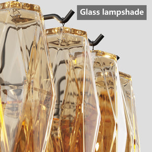 English Elm Modern Round Chandelier - 37" Extra Large Black Pendant Light With Smoke Glass Tubes For Stylish Interiors W1340P332563