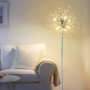 English Elm Crystal Floor Lamp - 69" Modern Chrome Standing Light With 32 Firework Crystals For Elegant Decor W2738P185397