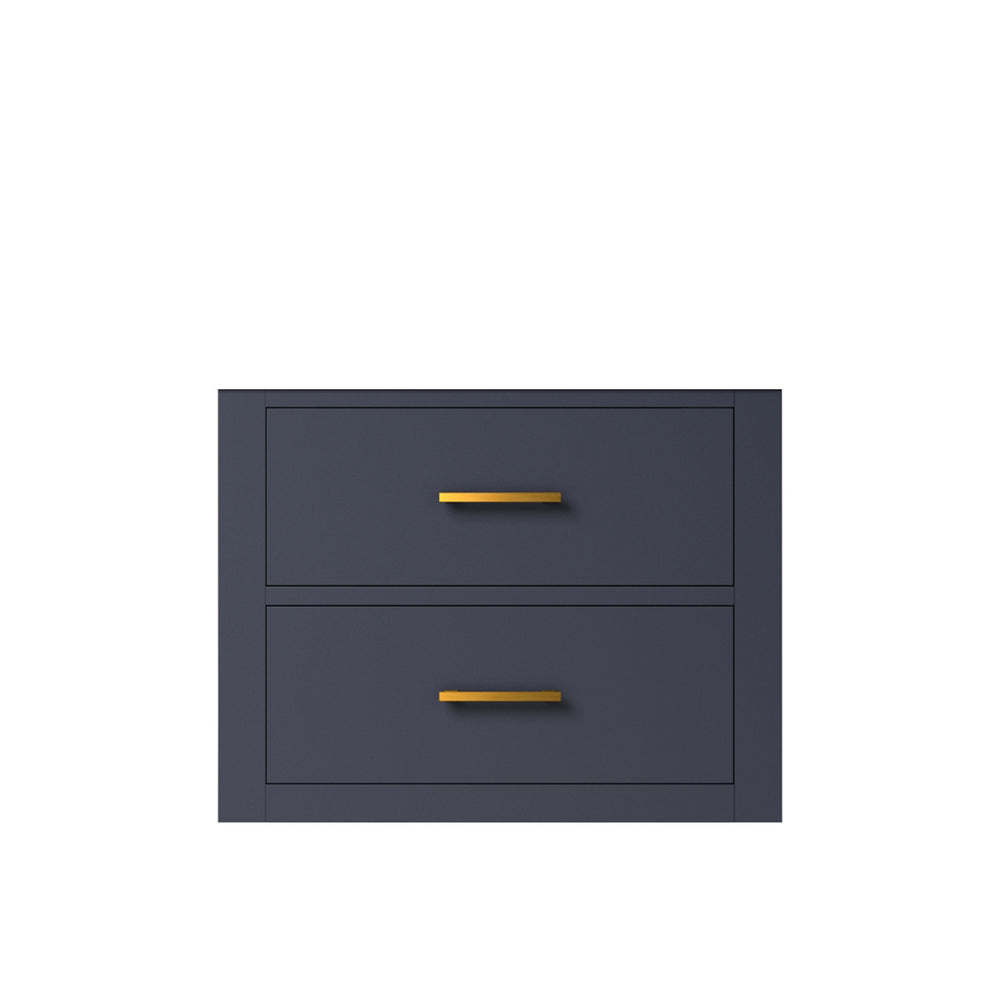 English Elm Blue Midcentury Single Bath Vanity 24" W X 18" D - Stylish Storage, Perfect For Small Spaces! B2731P257904
