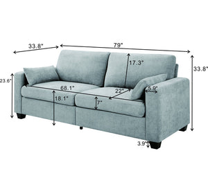 English Elm Modern Fabric Loveseat with Fsc Wood Frame Spring Cushions and Washable Covers W5515P443361