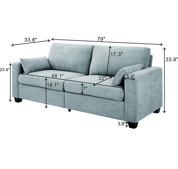 English Elm Modern Fabric Loveseat with Fsc Wood Frame Spring Cushions and Washable Covers W5515P443361
