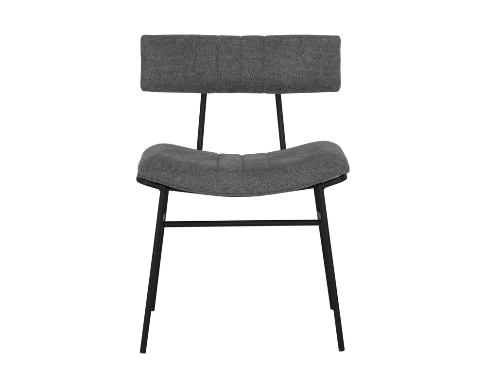 Sunpan Buca Dining Chair - Contemporary Belfast Koala Grey with Sleek Black Iron Frame for Modern Spaces