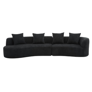 English Elm 126"curved Sectional Sofa Oversized 5 Seat Foam Cushion Living Room Conversation Piece N771P247830H_N771P247831H
