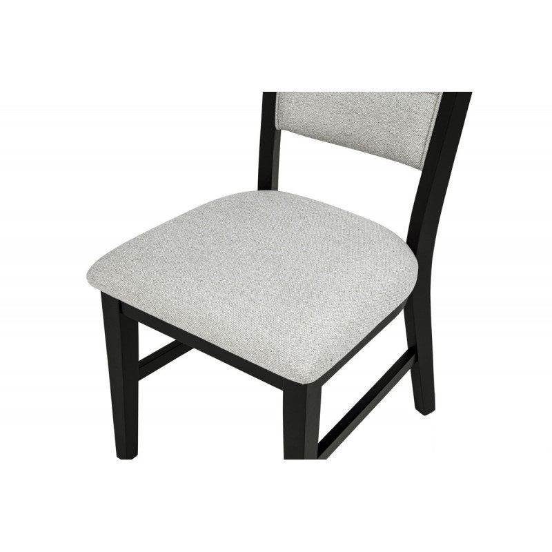 English Elm Contemporary Soft-Cushioned Dining Chairs Set of 2 with Curved Back, Polyester Seats & Black Wood Frames B011P362568