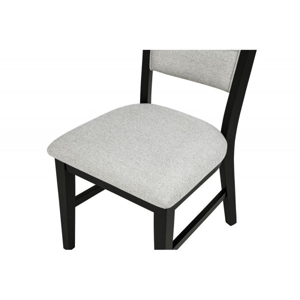 English Elm Contemporary Soft-Cushioned Dining Chairs Set of 2 with Curved Back, Polyester Seats & Black Wood Frames B011P362568