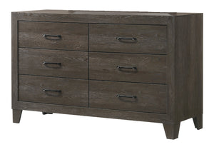 English Elm 1pc Contemporary Tall Chest with Faux Marble Top and Four Drawers for Elegant Bedroom Storage Brown 62.01 L x 19.29 W x 32.48 H B2741P334812