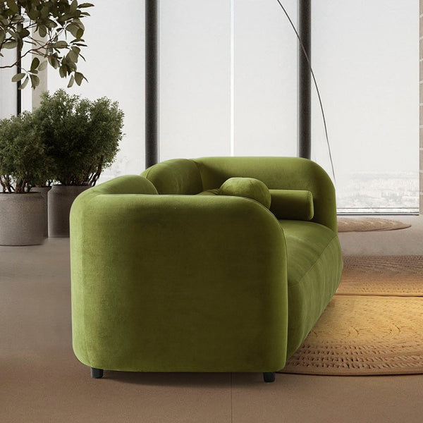 English Elm Donna Low-profile Velvet Sofa with Japandi Calm for Minimalist Living Rooms B183P423291