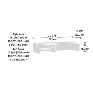 English Elm Organizer Hutch Brown Finish - Engineered Wood Desk Top Cubby Storage for Letters, Notes, Mail B356P367888