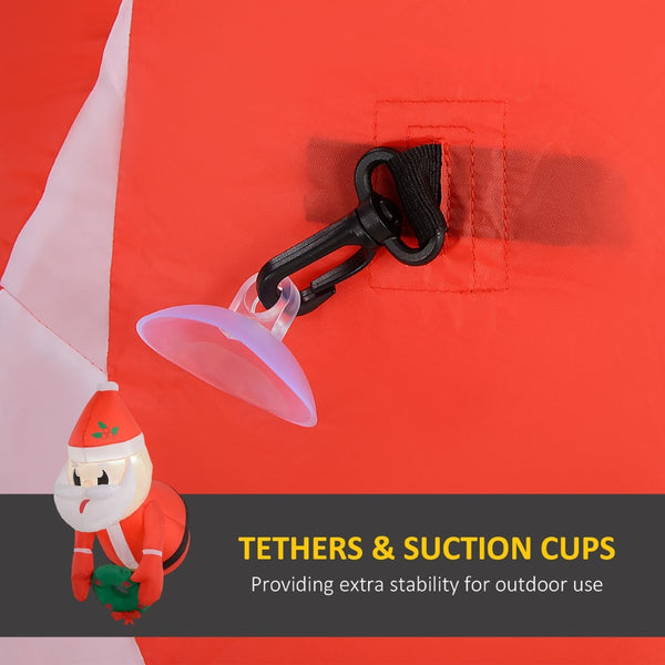English Elm Inflatable Santa Wreath Hanging Holiday Display with Led Lights Weatherproof Polyester T3971P415659