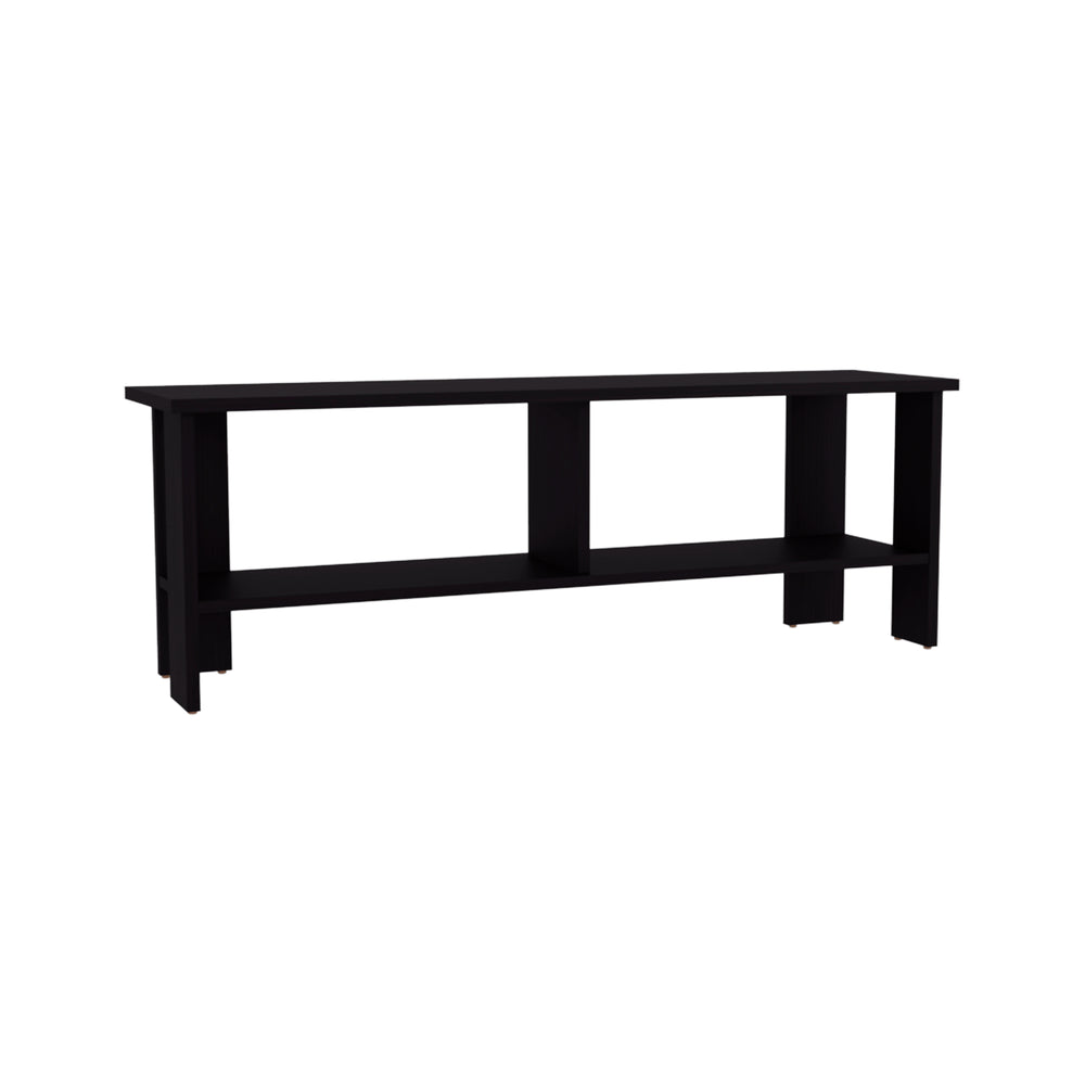 English Elm Navia sleek 47" TV Stand with Two Open Shelves for Living Room Bedroom Modern Storage and Style Black 53 L x 18 W x 4 H B070P286439