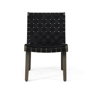 English Elm Outdoor Acacia Hardwood 3 Piece Patio Set with Woven Rope Strap Lounge Chairs 70913.00BLK2-62266.00GRY