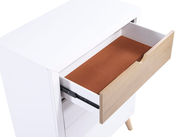 English Elm White Asker Two-Tone Storage Chest with Grooved Handles, Mid-Century Pine Veneer Dresser for Kids Bedroom B011P286909