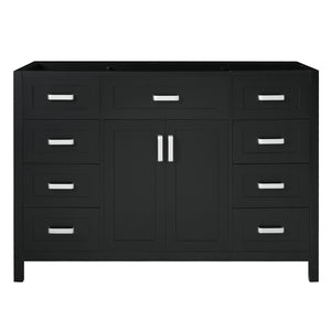 English Elm Christopher Knight Home® - 47" Bathroom Vanity Cabinet Base with 2 Soft-Close Doors & 8 Drawers, Pine Legs, Modern Classic Appeal Black N759P337621B