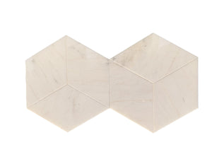 English Elm Hexagon Marble Tile: Snow Mountain White Natural Stone For Luxurious Walls & Floors, 12 Pcs Box W1696P262341