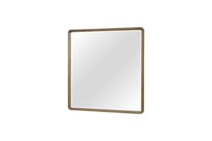 English Elm Small Mirror Elm Veneer Frame in Peppercorn Finish — Rounded Corners, Durable Glass, Modern Accent Mirror for Walls Light Brown 40 L x 40.5 W x 4.25 H B2699P402557