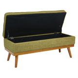 OSP Home Furnishings Katheryn Storage Bench Green Fabric