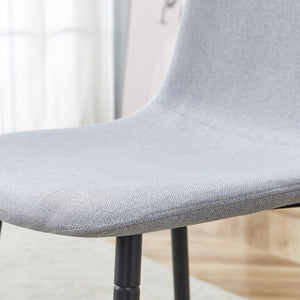 English Elm Table Set - Modern Walnut Grain Dining Table With 8 Light Gray High-Resilience Chairs For Stylish Spaces W1151S04293-GIGA