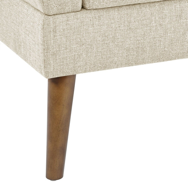 English Elm Modern Hand-tufted Lounge Chair Solid Wood Legs Mid-century Accent Seat for Living Room B035P482916