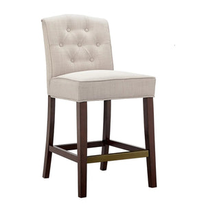 JLA Home Madison Park - Tufted Counter Stool with Tan Upholstery, Button-Tufted Back, High-Density Foam & Espresso Legs Overall Comfort and Transitional Style FPF20-0395