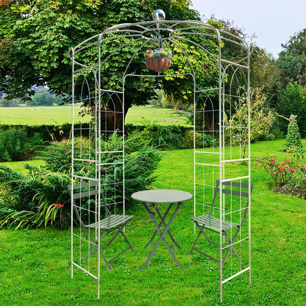English Elm Metal Birdcage Pavilion Arch Powder Coated Steel Garden Gazebo for Outdoor Ceremonies W1586104488