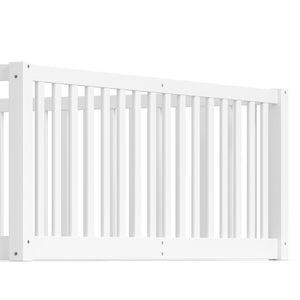 English Elm Queen Kids Floor Bed Pine Wood Frame with Safety Rails Door and Low Profile Design Light White W1580P417672