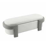 Christopher Knight Home® - Noble House - Large Versatile Storage Ottoman Bench: Spacious, Durable, And Stylish For Any Room ,White With Light Grey(51"*20"17")