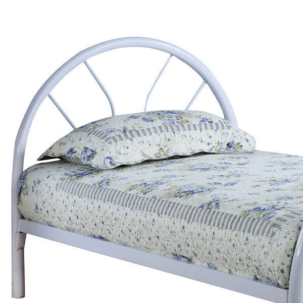 English Elm Kingston Twin Over Full Metal Bunk Bed with Sleek Tubular Frame, Dorm-Chic Design and Space-Saving Style White B062P340733