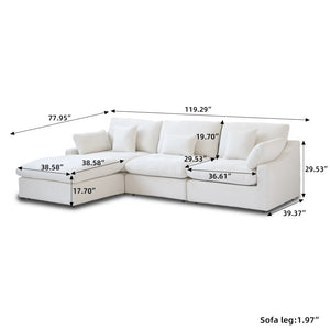 English Elm Sky Cloud Slope Sectional Sofa – Modular Linen L-Shaped Design With Washable Covers & Comfort B341S00029-GIGA