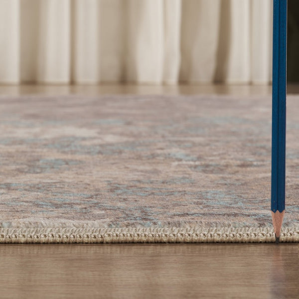 English Elm Artistic Turquoise Patterned Area Rug Machine Made for Living and Dining Rooms B186P428940