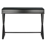 Homelegance By Top-Line Syrus Mirrored 1-Drawer Campaign Desk Black Mirror