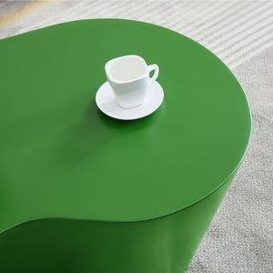 English Elm 50 Inch Sculptural Fiberglass Coffee Table Ready to Use Focal Point for Modern Living Rooms Green W876P452391