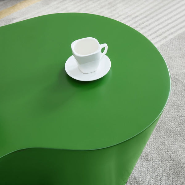 English Elm 50 Inch Sculptural Fiberglass Coffee Table Ready to Use Focal Point for Modern Living Rooms Green W876P452391
