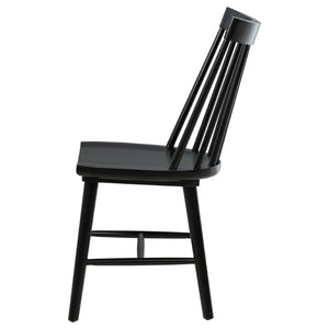 English Elm Carlos Windsor Spindle Back Rubberwood Dining Chairs Ergonomic Set of Two Black B062P447840