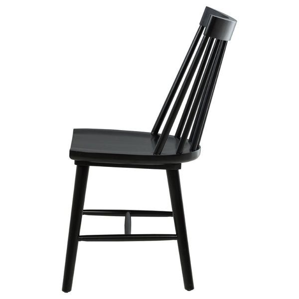 English Elm Carlos Windsor Spindle Back Rubberwood Dining Chairs Ergonomic Set of Two Black B062P447840