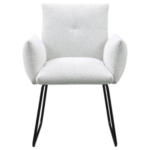 English Elm Donica Gray Upholstered Armchairs Set of 2 with Sled Base for Modern Dining Rooms B062P440061