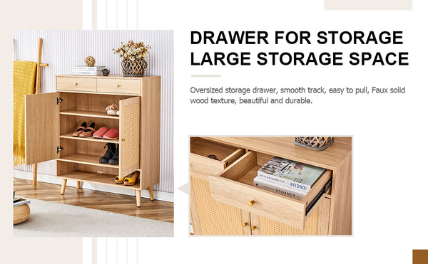 English Elm Multi-Functional Modern Minimalist Mdf Shoe Cabinet - Stylish Storage For Nordic & Industrial Homes W3226P278927