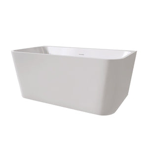 English Elm 55" Freestanding Acrylic Soaking Tub Rectangular Gloss White Spa Bath for Master T3785P380642