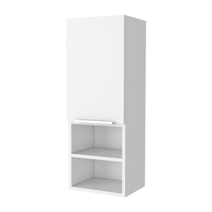 English Elm Milwaukee Mirror Medicine Cabinet White — Spacious 2 Interior Shelves, 2 Open Bottom Shelves, Water‑Resistant Engineered Wood 32" H B128P148746