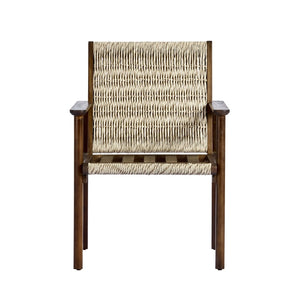 English Elm Outdoor Acacia Wood Wicker Rattan Armchairs with Cushions for Patio Poolside Beige,Dark Brown N768P374497B