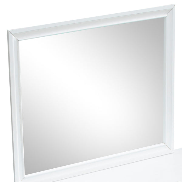 English Elm Madrid Contemporary Decorative Wall Mirror with Unique Shaped Frame, Laminate Wood Grain Finish, 37x46 inchesMadrid Contemporary Decorative Wall Mirror with Unique Shaped Frame, Laminate Wood Grain Finish, 37x46 inches White 3 L x 49 W x 39 H B078P286065