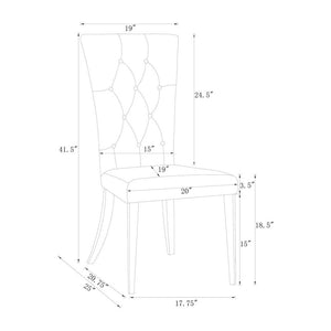 English Elm Set Of 2 Elegant Velvet Dining Chairs In White With Chrome Legs - Modern Comfort & Style Upgrade B016P225488-GIGA