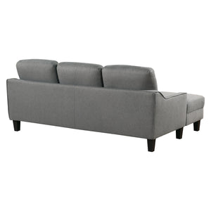 OSP Home Furnishings Lester Chaise Sofa Grey