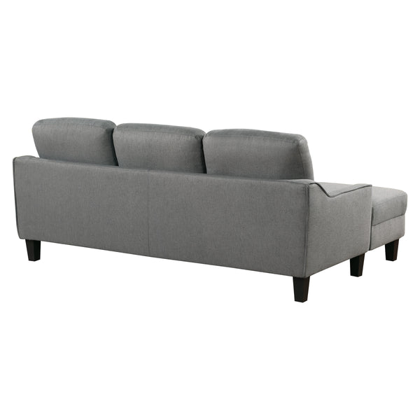 OSP Home Furnishings Lester Chaise Sofa Grey