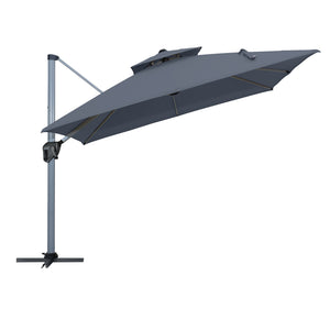 English Elm 11FT Patio Umbrella with Double Venting Top, UPF50+ 11x11ft Shade, Aluminum Frame, Tilt & Rotate Gray 106.3 L x 16.14 W x 6.3 H T3609P347438