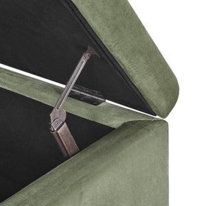 English Elm Christopher Knight Home® - Storage Ottoman with Velvet Upholstery and Birch Legs — 50.5" Rectangular Bench with Hidden Storage, Multiroom Use Pale Green N778P185125P