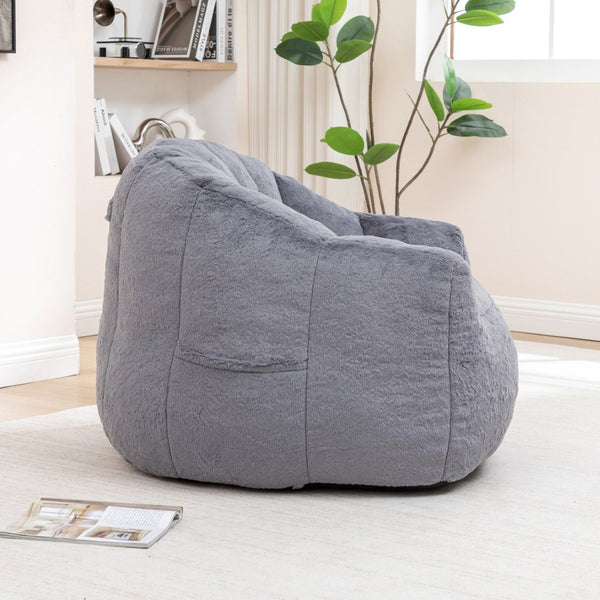 English Elm Bean Bag Sofa Chair with Armrests Memory Foam Filled Oversized Lounge Seat Adults W2200P390381
