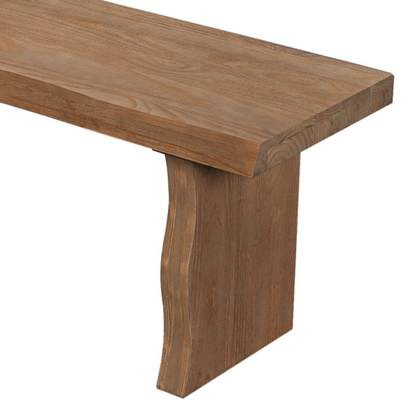 English Elm Indoor Solid Pine Dining Bench Seats Three Adults Farmhouse Style Kitchen Seating N779P329115B